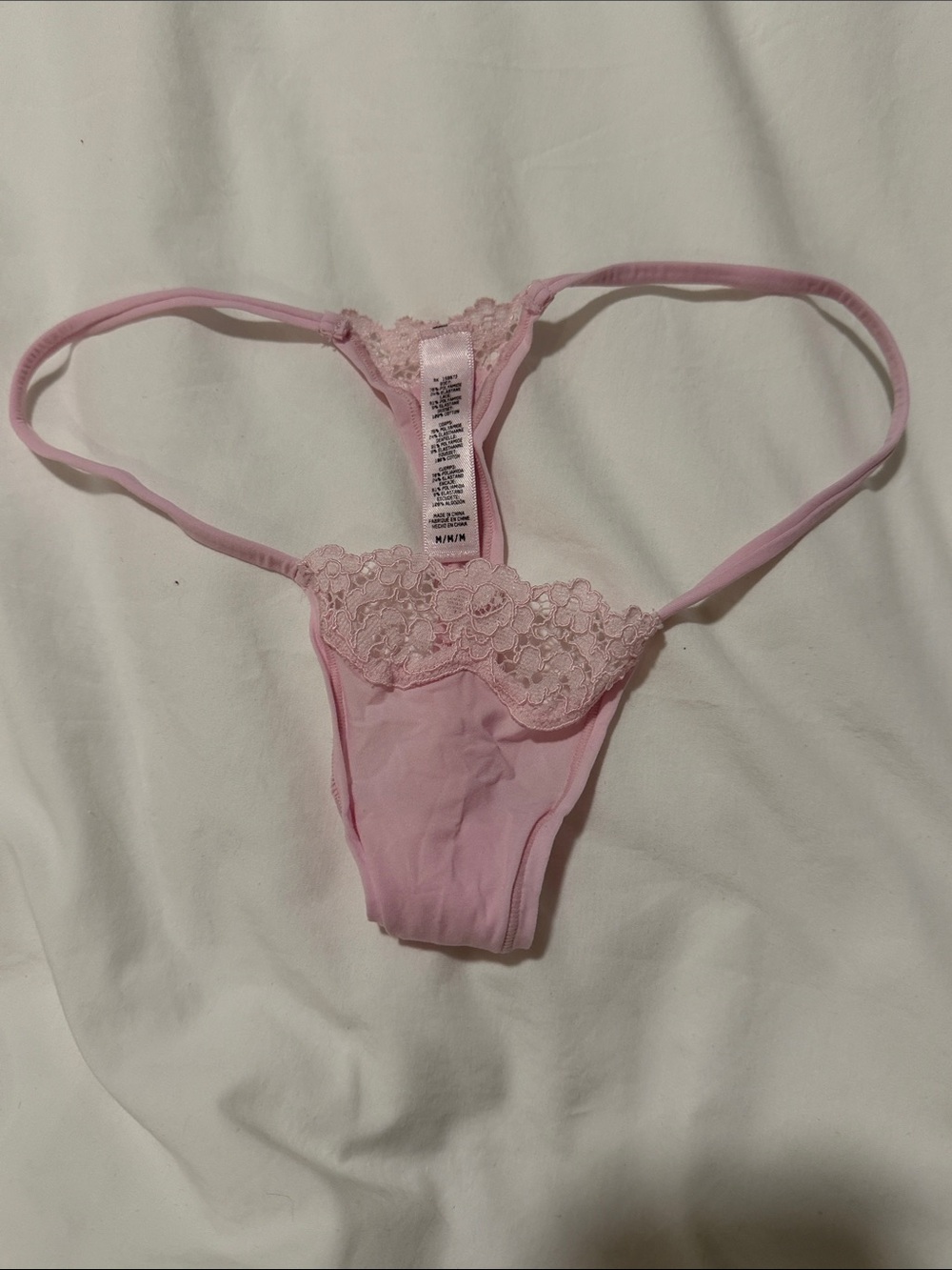 Skims Women’s Lace-Trim baby Pink Thong